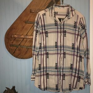Woolrich 100% cotton button up long sleeve shirt